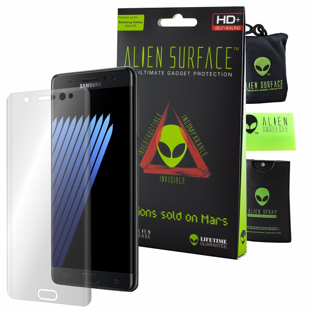Folie Alien Surface HD, Samsung Galaxy Note FE (Fan Edition), protectie ecran + Alien Fiber cadou