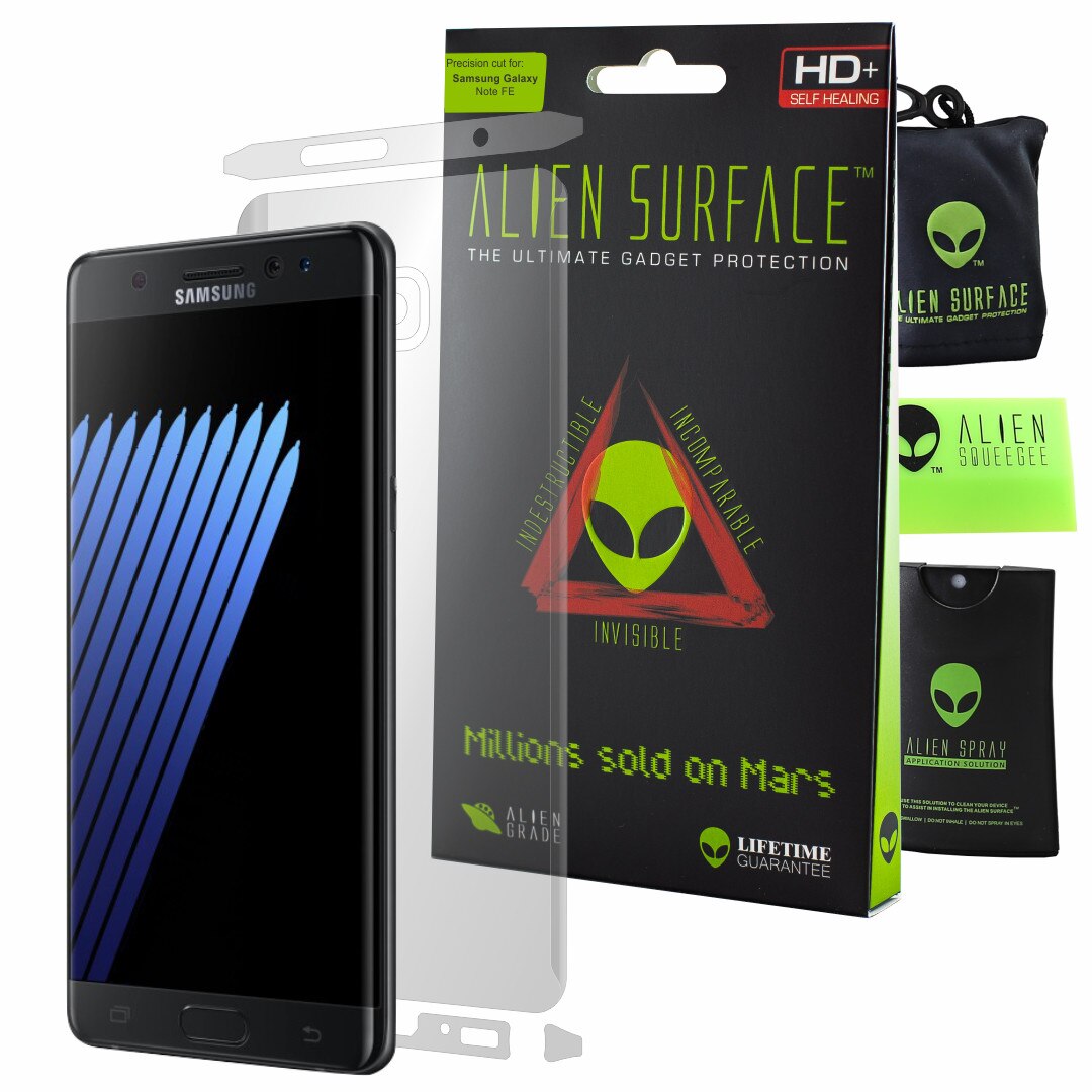 Folie Alien Surface HD, Samsung Galaxy Note FE (Fan Edition), protectie spate, laterale + Alien Fiber cadou