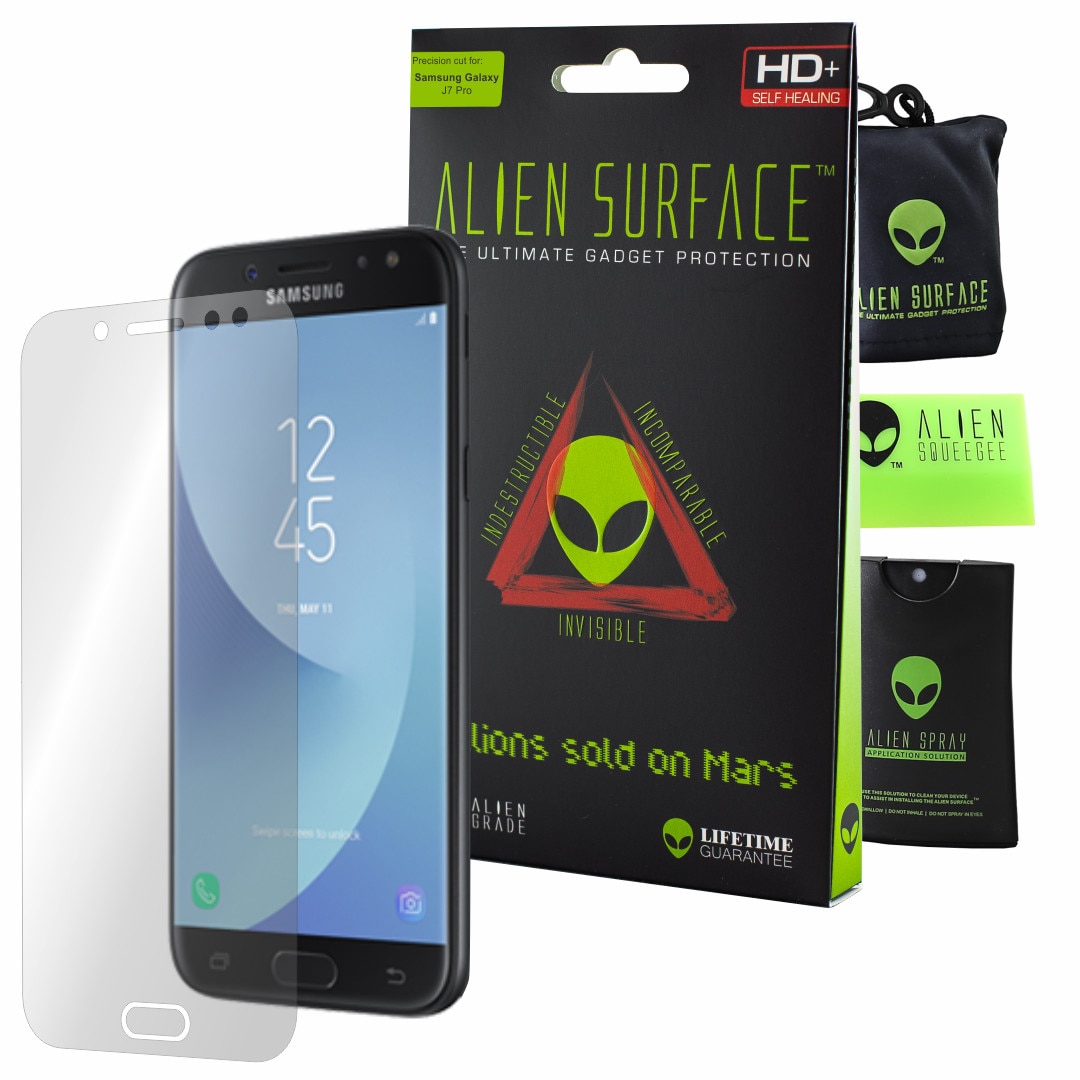 Folie Alien Surface HD, Samsung Galaxy J7 Pro, protectie ecran + Alien Fiber cadou