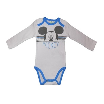 Body bebe cu Mickey Mouse, Alb Body bebe cu Mickey Mouse, Alb