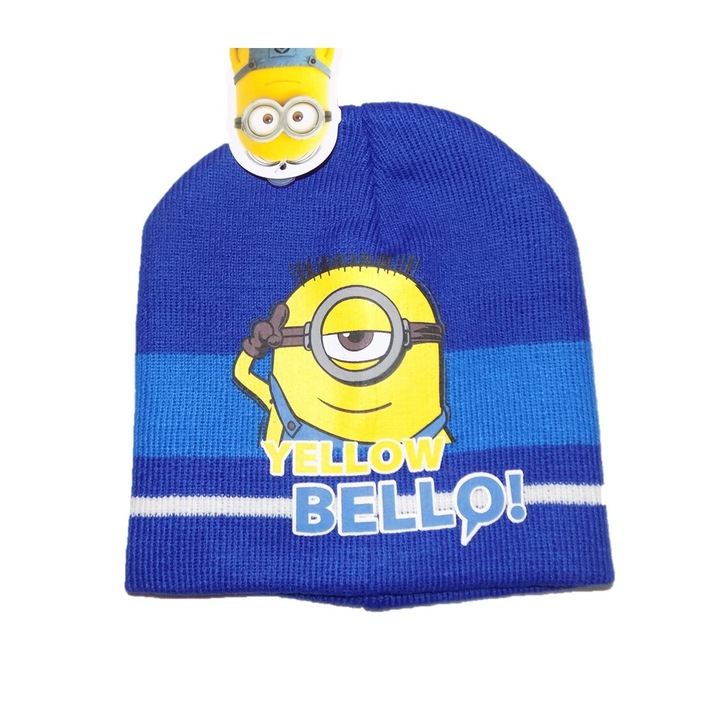 Caciula copii cu model Minions, Bleumarin