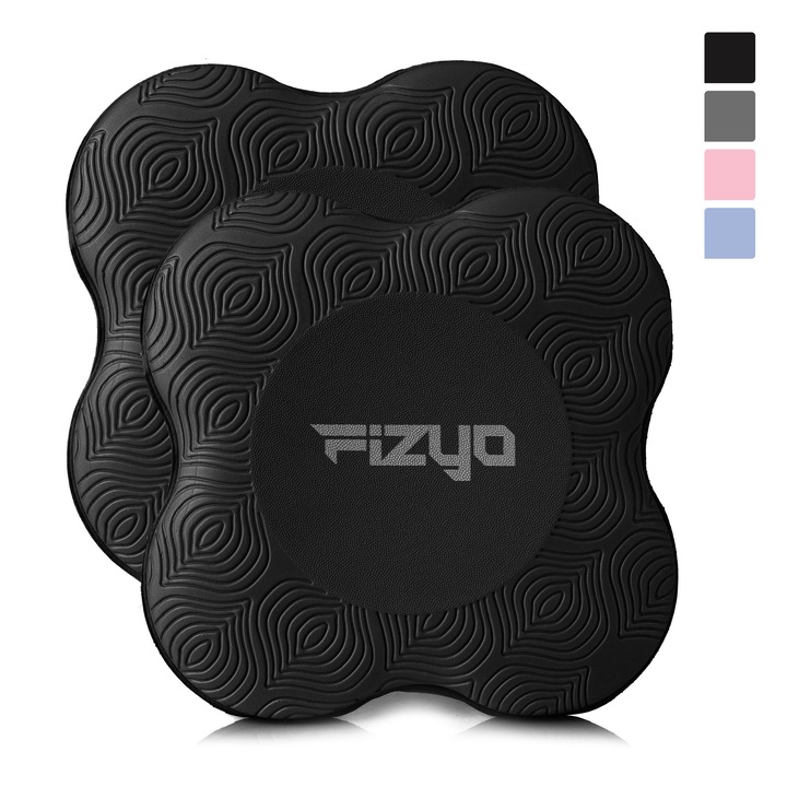 Suporturi pentru genunchi pentru yoga Fizyo FFIYP-2020, 20 x 20 x 2 cm, set 2, amortizare, protectie pentru genunchi si coate, yoga, pilates, fitness, 90 g, Negru