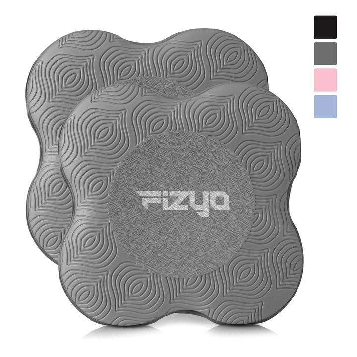 Наколенки за йога Fizyo FFIYP-2020B, 20 x 20 x 2 см, комплект от 2 бр., омекотяване, защита за коленете и лактите, йога, пилатес, фитнес, 90 г, сиви