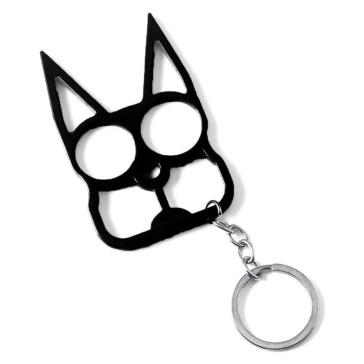 Macskamintás Acél Tőr Kulcstartó, 8 x 5 cm, Fekete, Dalimag