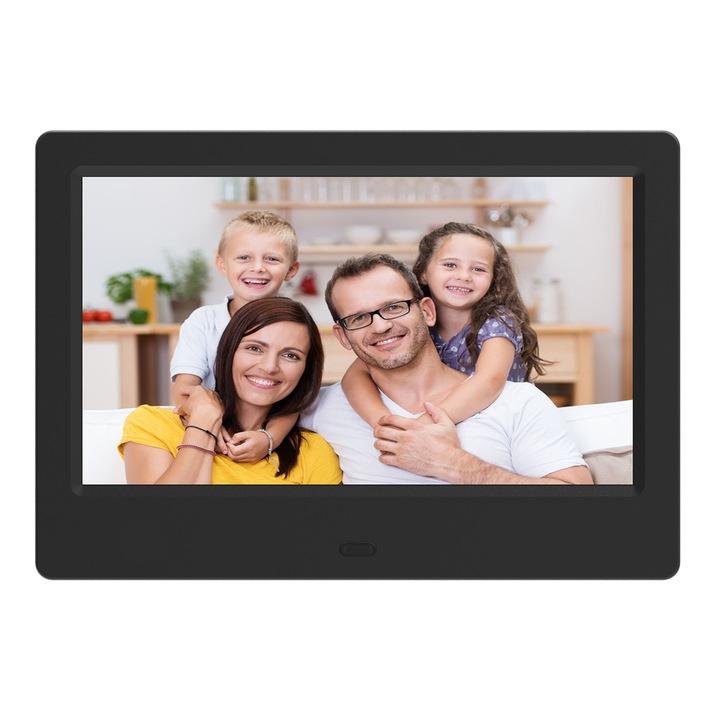 Rama foto digitala, 7”, album foto electronic, player video USB, suport SD/MMC/SDHC, HD, Negru, UWOT
