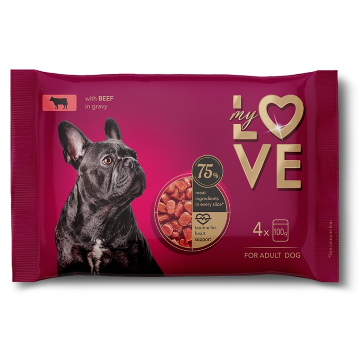 MY LOVE, SET Plic caini, Vita in sos (4x100g)