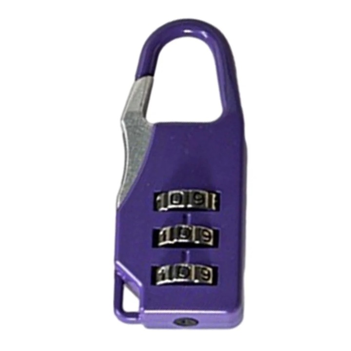 3-цифрена секретна брава, поцинкована, против кражба, за багаж, малък размер