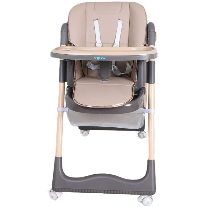 Scaun de masa cu inaltime reglabila, spatar ajustabil in 4 pozitii, pliabil, brown, U-Grow