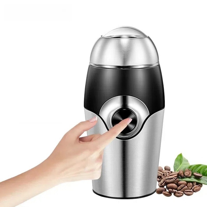 Електрическа мелачка, неръждаема стомана, преносим дизайн, за кафе, подправки, ядки