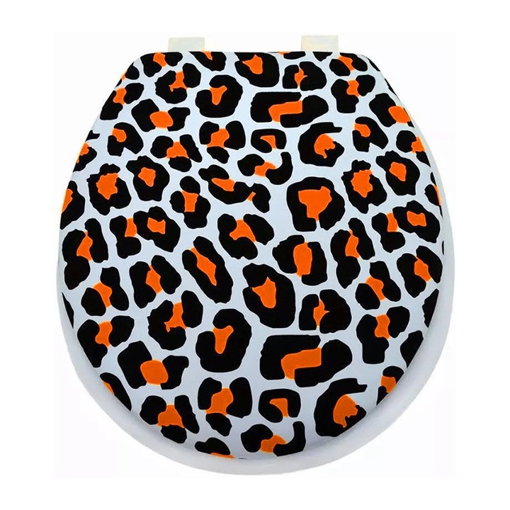 WC-ülőke szivaccsal, Leopárdmintás, KY5132, 400 x 360 mm