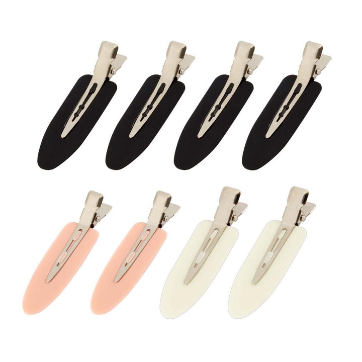 Set de 8 agrafe de par TREXORA, design cioc de rata si aligator, multicolor