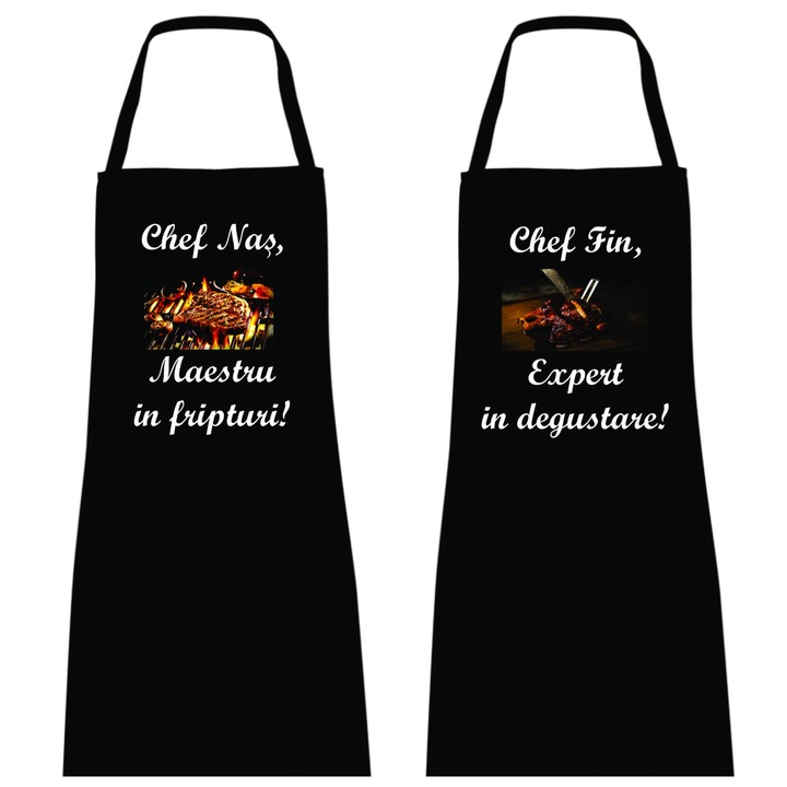 Set Sorturi personalizate: Chef Nas, Maestru in fripturi, Chef Fin, Expert in degustare