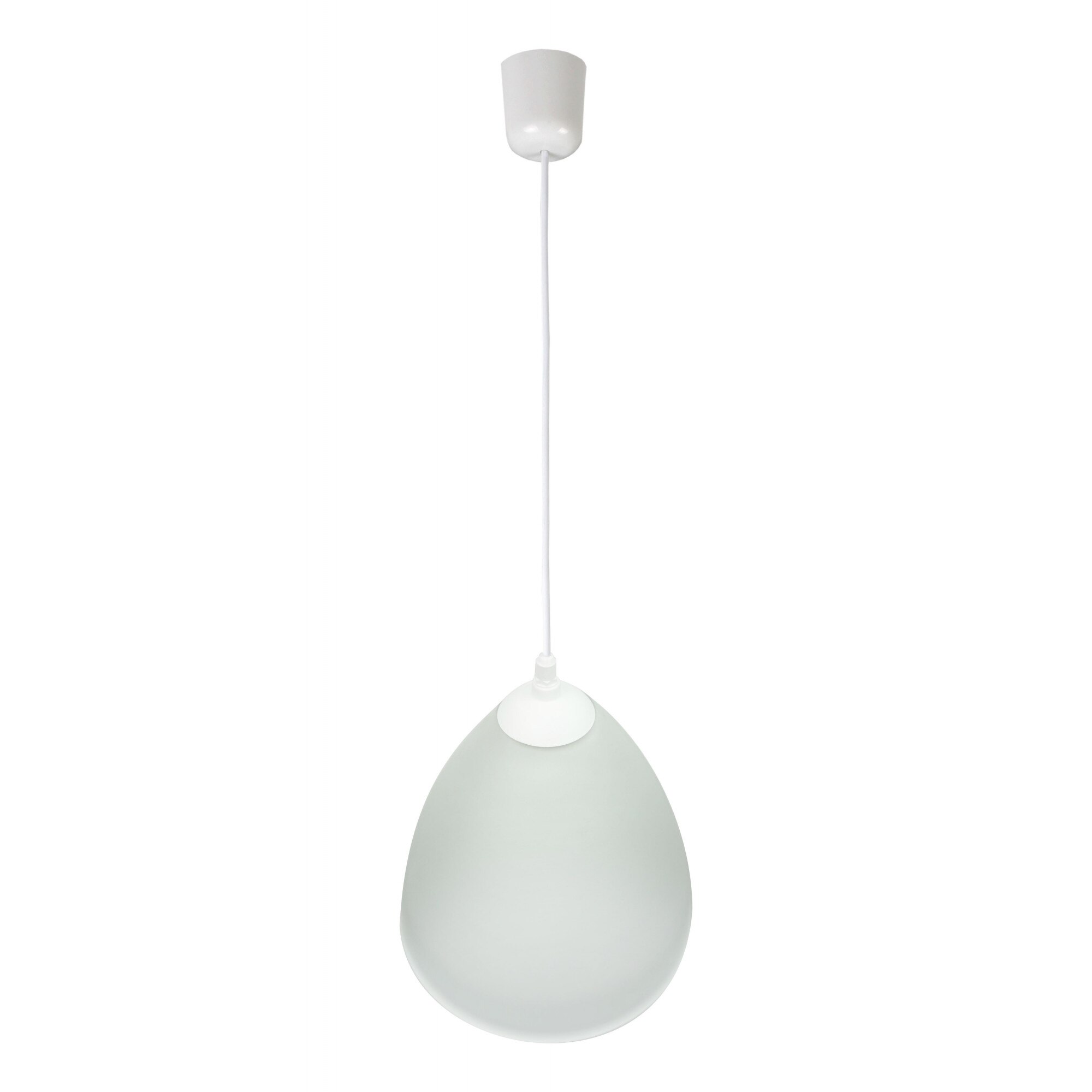 Pendul Lampex J, E 27, 1x 60 W, Sticla/PVC, Alb