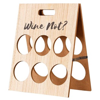 Suport 6 sticle vin Wine Not 17x30x37cm, Lemn, Pliabil Suport 6 sticle vin Wine Not 17x30x37cm, Lemn, Pliabil