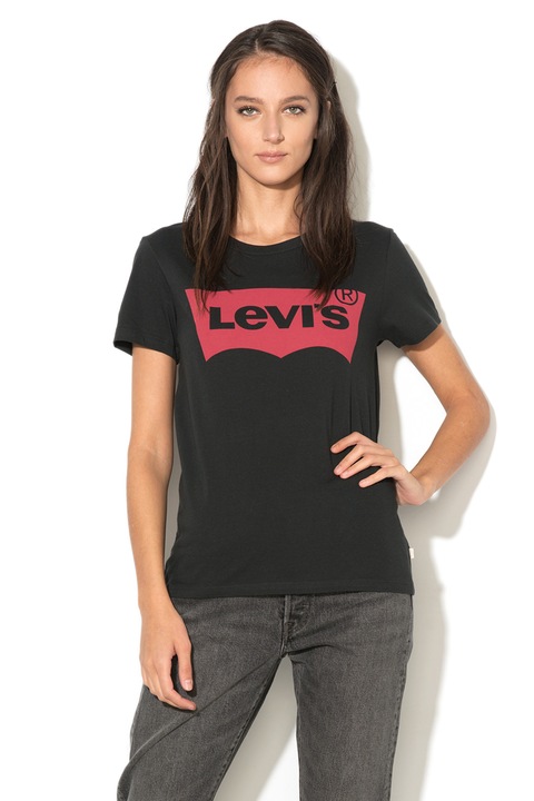 Levi's,Tricou de bumbac cu logo, Negru