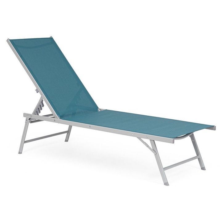 4 db kék-szürke Cayo napozóágy szett 181x55,5x90 cm