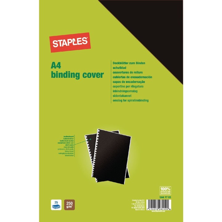 Set 100 de coperte pentru indosariere, Format A4, Carton, Negru, Gros