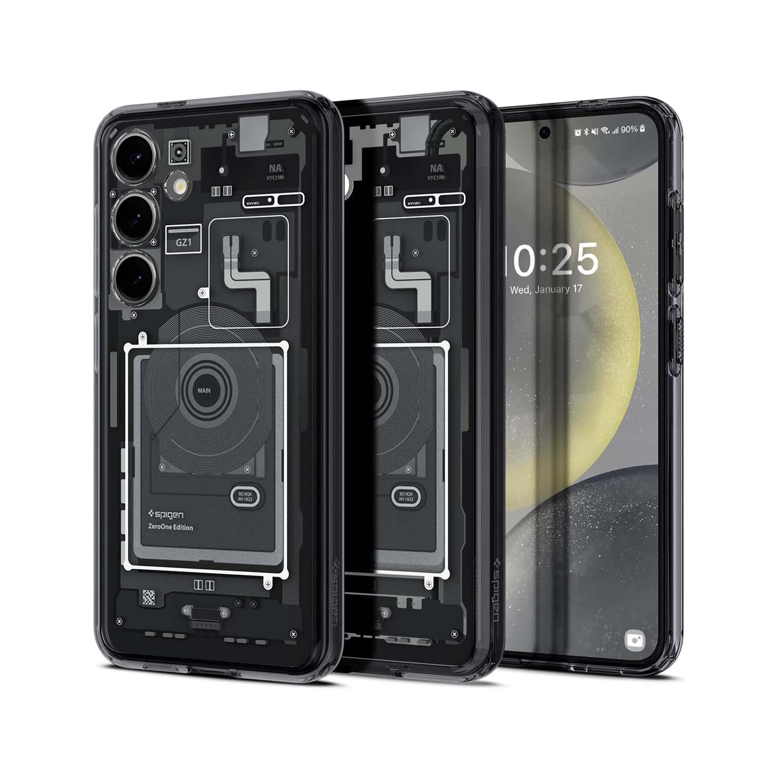 Carcasa pentru telefon TREXORA, Samsung S25, protectie militara, design inspirat de tehnologie, neagra