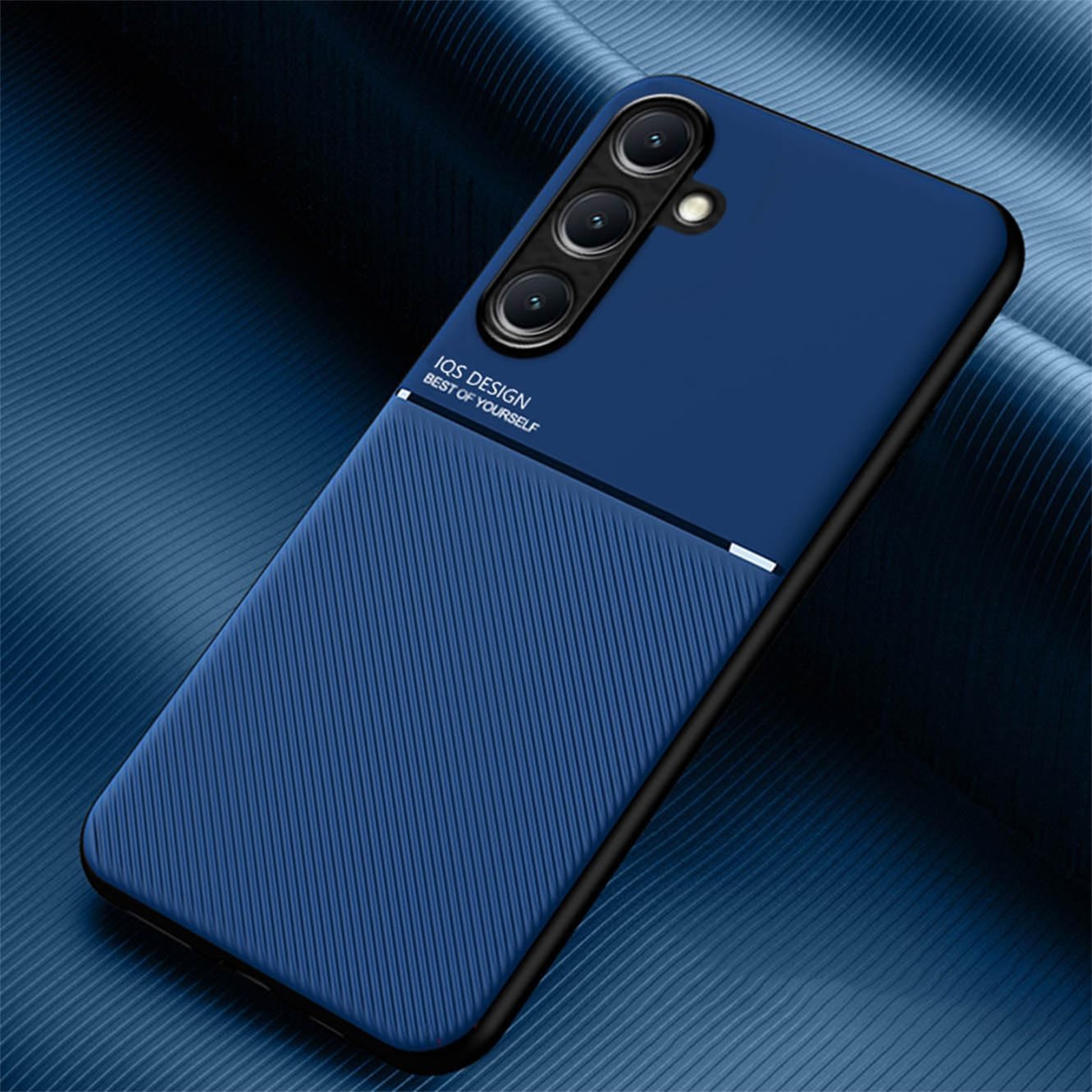 Carcasa pentru telefon Samsung S25 Plus, TREXORA, ultra-subtire, piele de afaceri, albastra