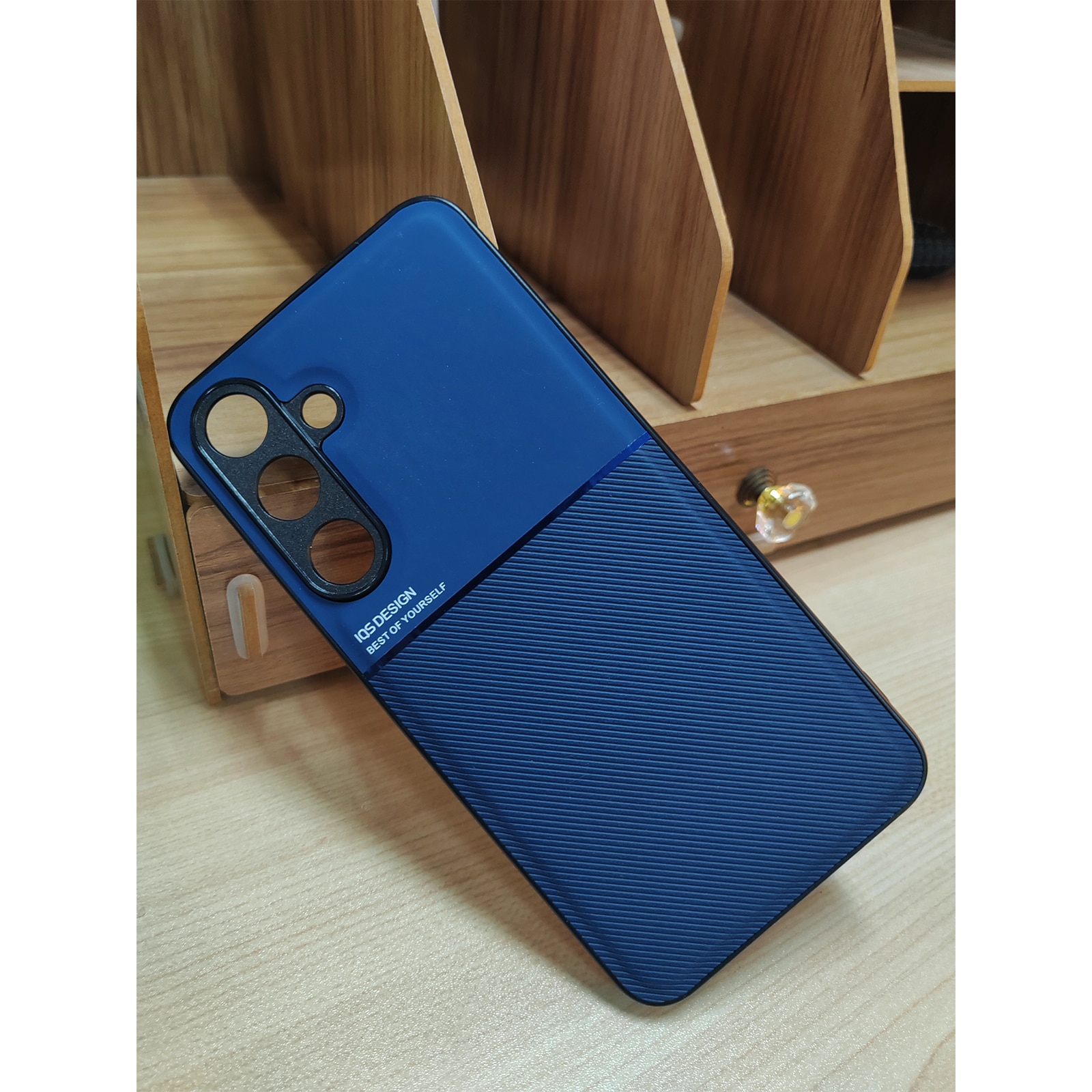 Carcasa pentru telefon Samsung S25 Plus, TREXORA, ultra-subtire, piele de afaceri, albastra