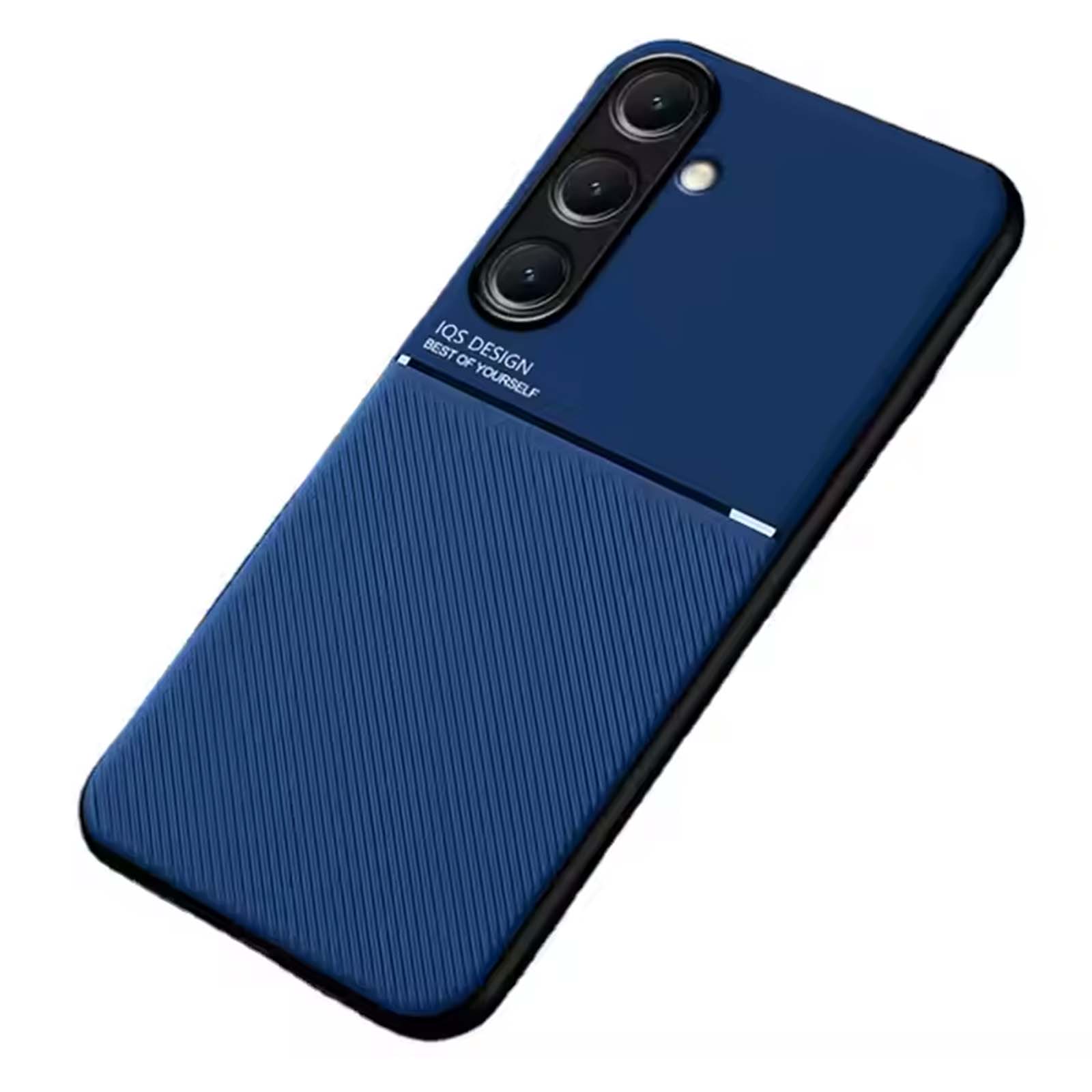 Carcasa pentru telefon Samsung S25 Plus, TREXORA, ultra-subtire, piele de afaceri, albastra