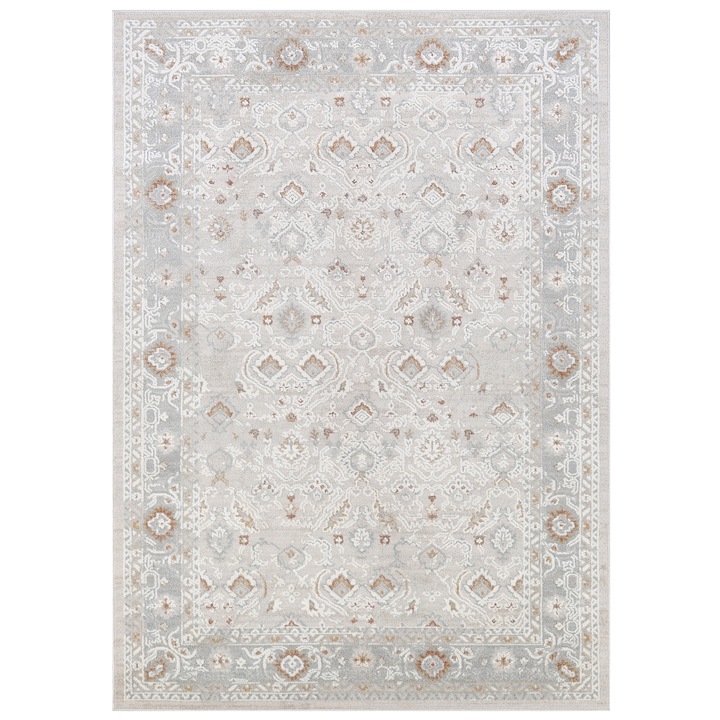 Covor, Tapiso, Trend, Material Poliester/Polipropilena, Demensiune 300x200 cm, Design Floral, Destinat Pentru Camera De Zi, Dreptunghi, Trafic Intens, Fir Scurt, Oeko-Tex, Inaltime Fir 8 mm, Greutate 9.60 kg, Sl10A, Bej/Crem
