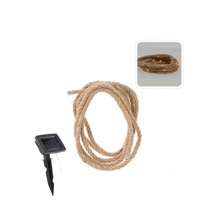 Ghirlanda solara LED pentru gradina - 4 metri - 35 de LED-uri - alb cald