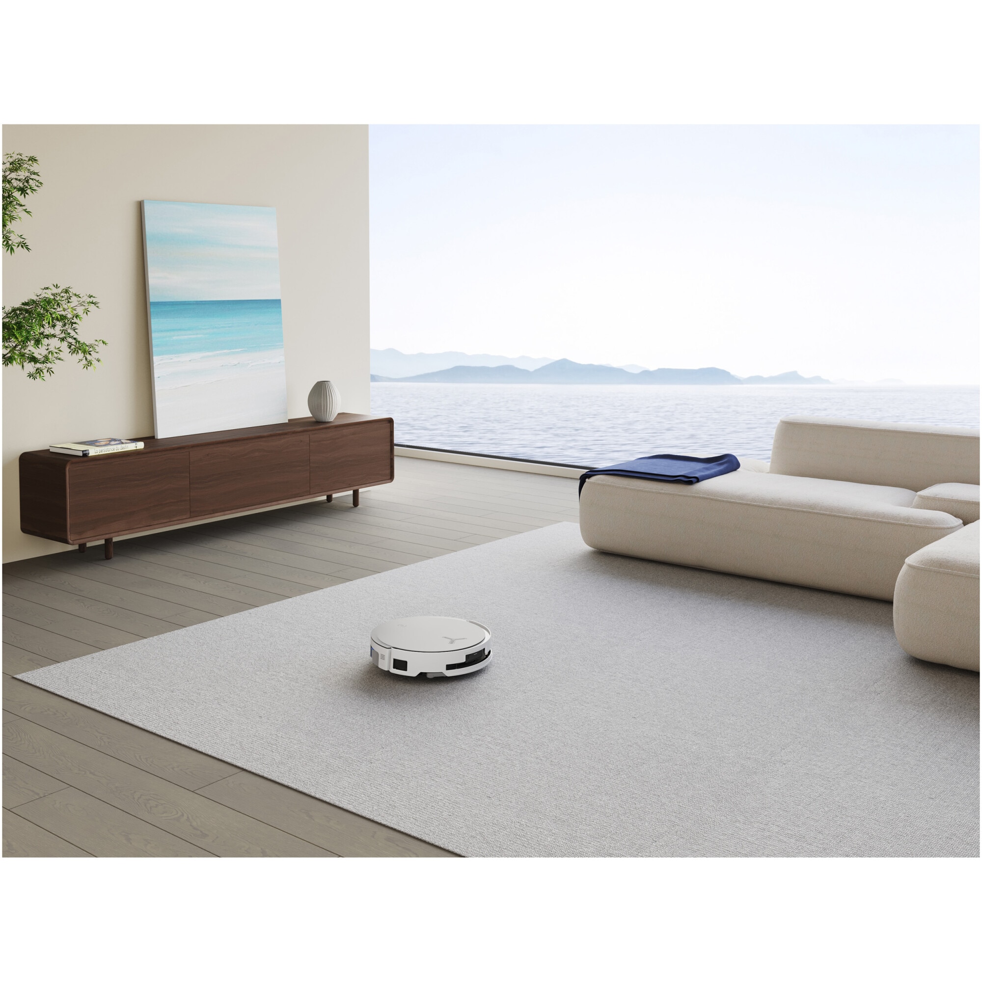 Robot de aspirare Ecovacs DEEBOT X8 OMNI, 18000Pa, baterie Li-Ion 6400mAh, capacitatea rezervorului de apa 110ml, capacitatea cosului de praf 220ml, capacitate rezervor statie pentru apa murdara 2 x 4L, capacitate cos praf statie 3L, alb