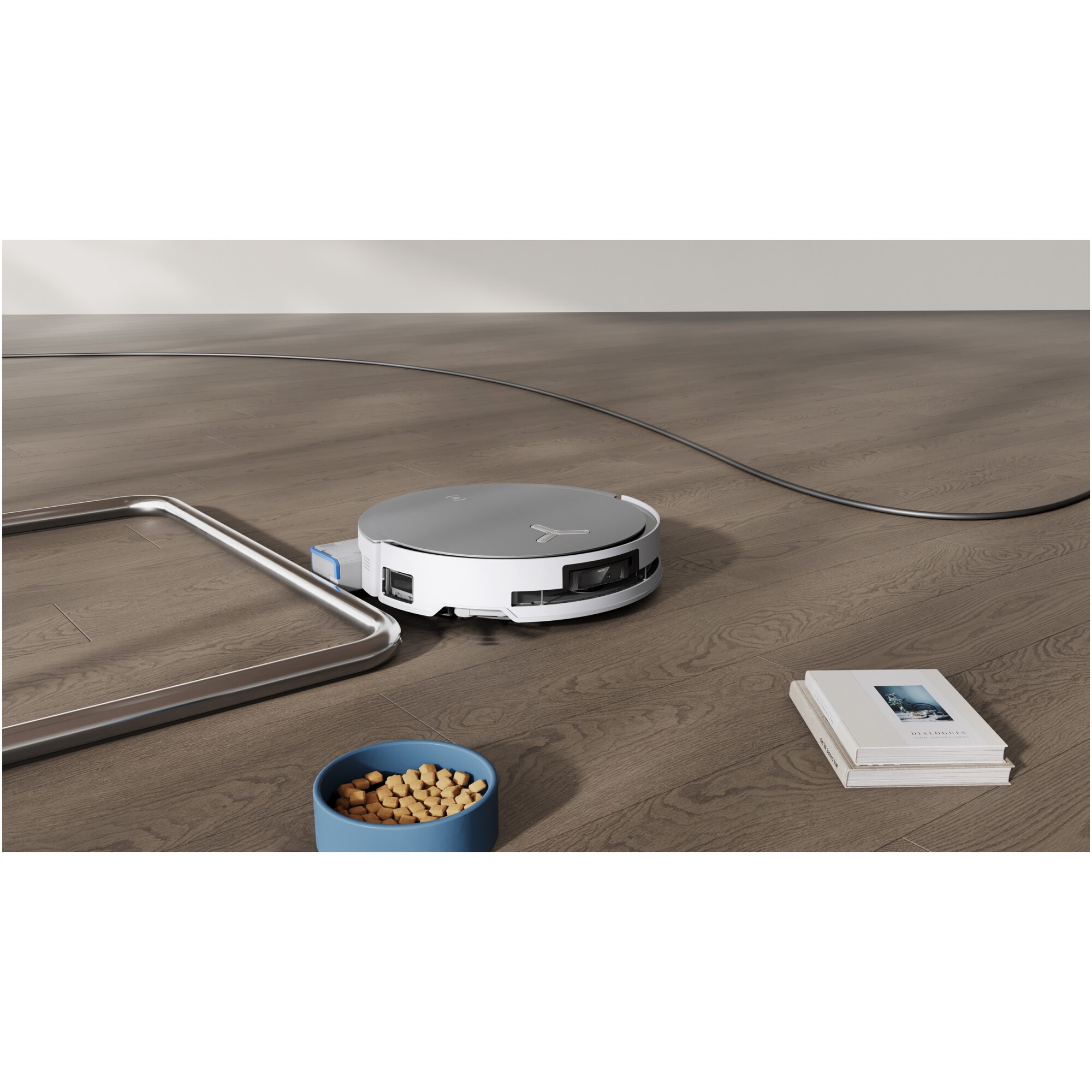 Robot de aspirare Ecovacs DEEBOT X8 OMNI, 18000Pa, baterie Li-Ion 6400mAh, capacitatea rezervorului de apa 110ml, capacitatea cosului de praf 220ml, capacitate rezervor statie pentru apa murdara 2 x 4L, capacitate cos praf statie 3L, alb