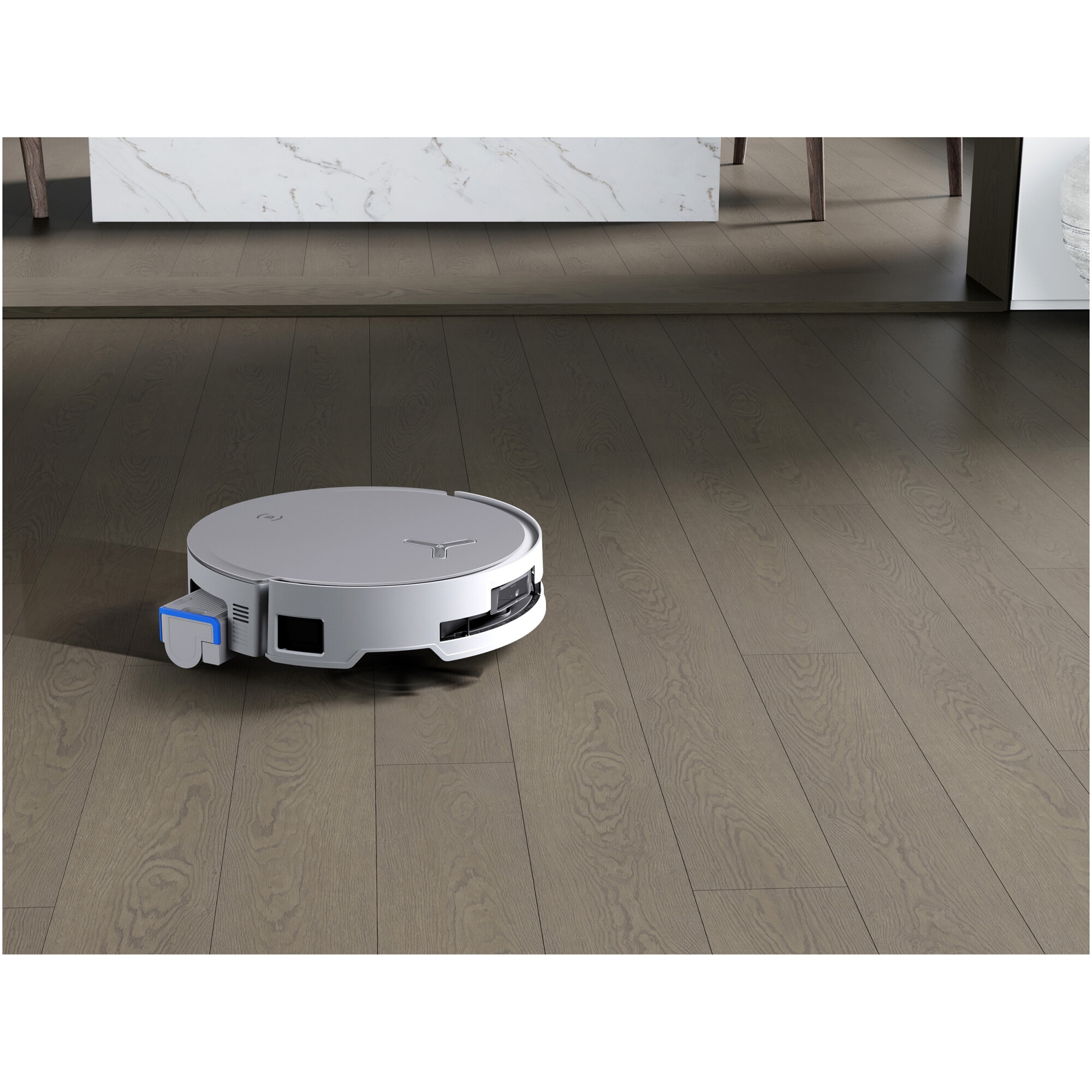 Robot de aspirare Ecovacs DEEBOT X8 OMNI, 18000Pa, baterie Li-Ion 6400mAh, capacitatea rezervorului de apa 110ml, capacitatea cosului de praf 220ml, capacitate rezervor statie pentru apa murdara 2 x 4L, capacitate cos praf statie 3L, alb