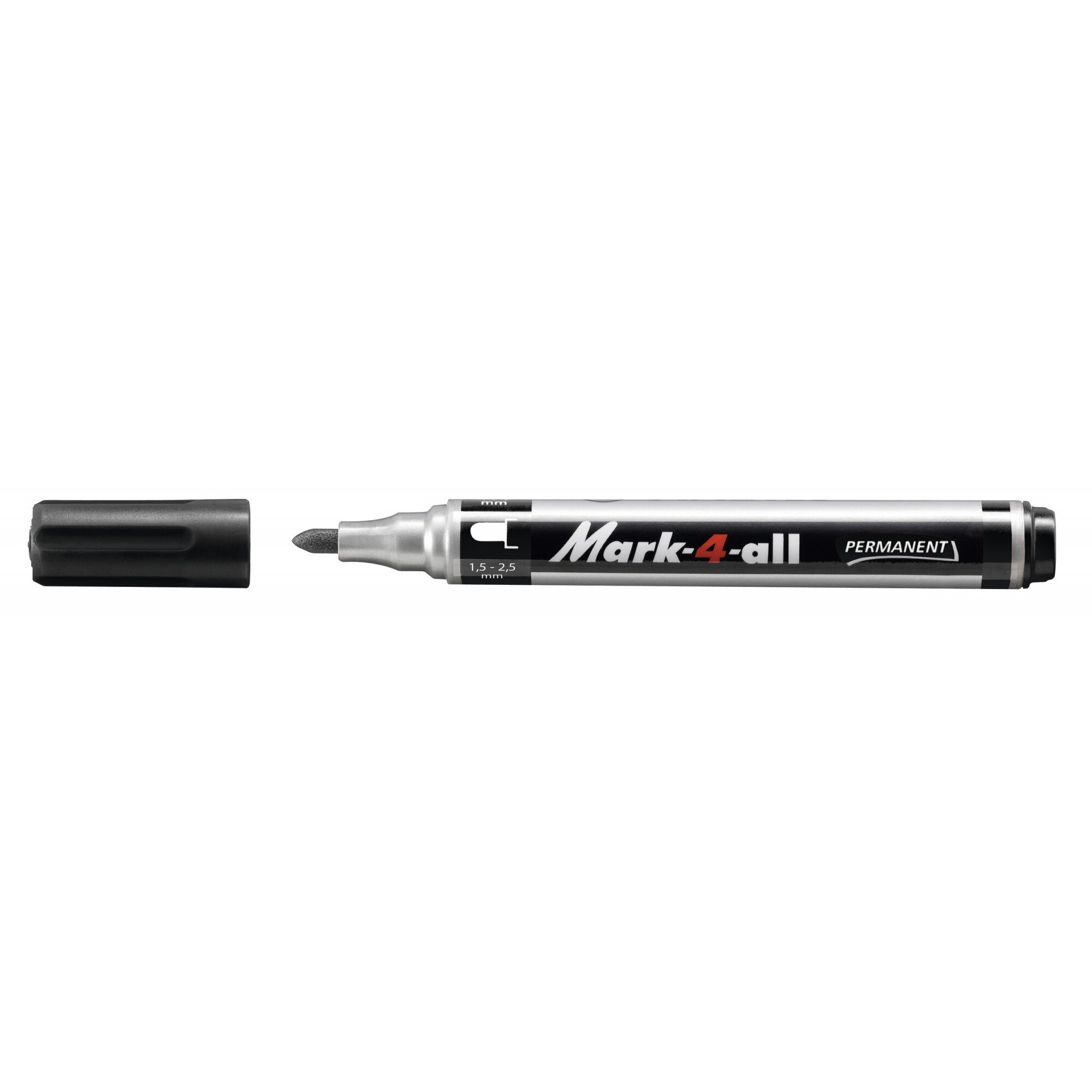 Marker permanent Stabilo Mark-4-all vf rotund 1.5-2.5mm negru
