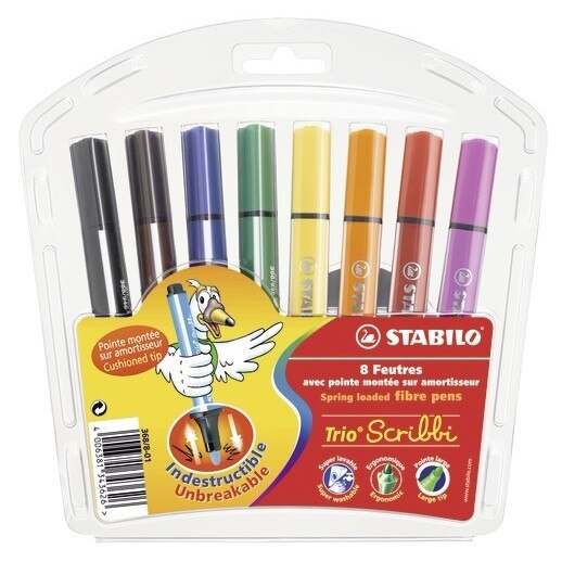 Carioca Stabilo Trio Scribbi 8buc/set plastic