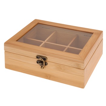 Cutie ceai, din bambus, 21x16x7.8 cm, Excellent Houseware Cutie ceai, din bambus, 21x16x7.8 cm, Excellent Houseware