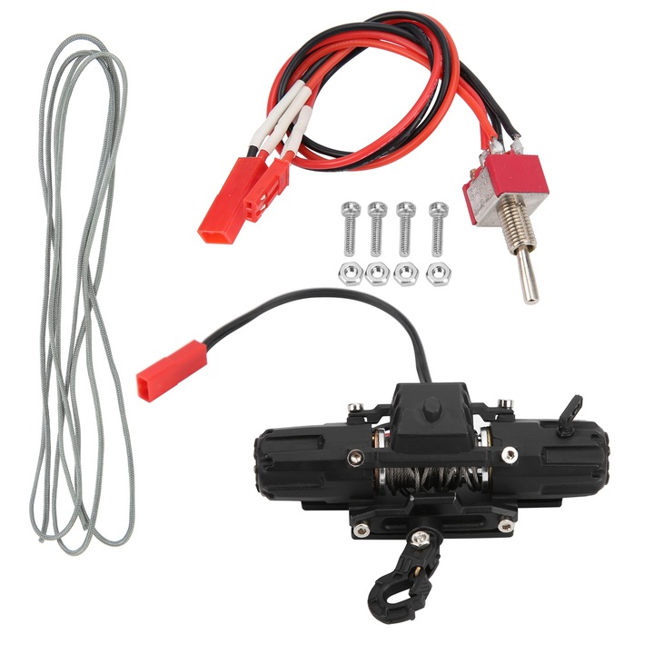 Troliu automat cu motor dublu, Enforose, aluminiu, 120cm, negru, 76x26mm