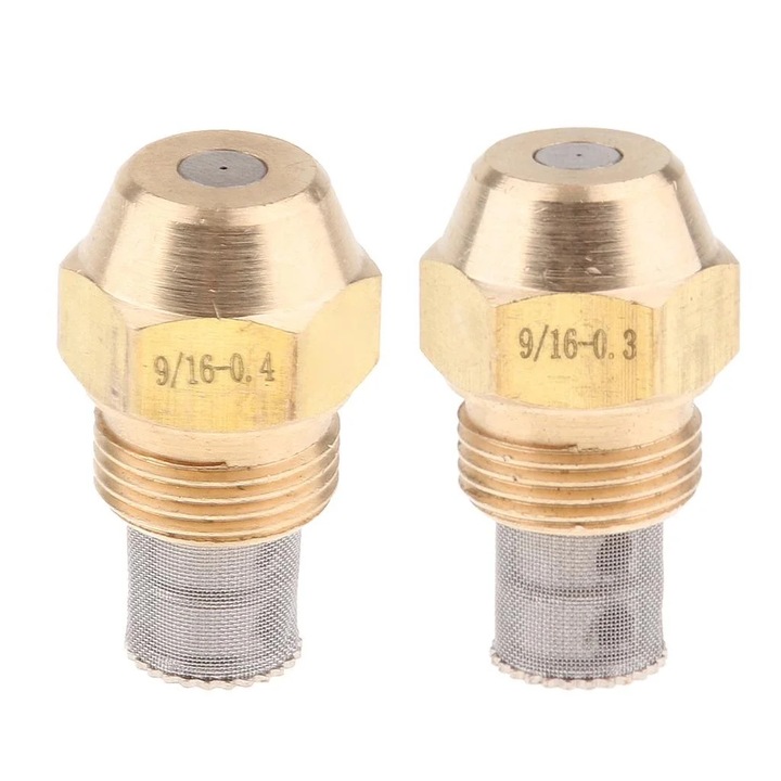 Дюза за нафтова горелка 2 бр., месингово тяло, филтър от неръждаема стомана, размер 3х1см., външна резба 9/16''