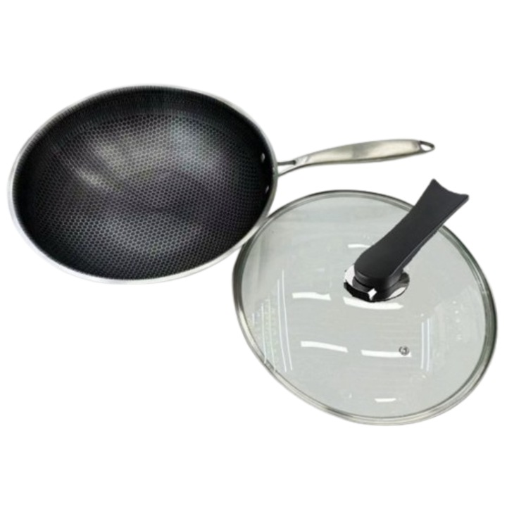 Тиган с капак желязо+стъкло+пвц 32см