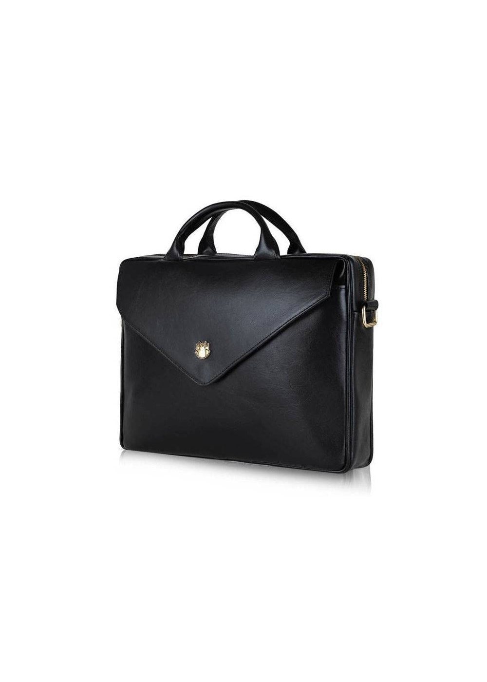 Geanta dama pentru laptop, Felice, piele naturala, 15.4", neagra