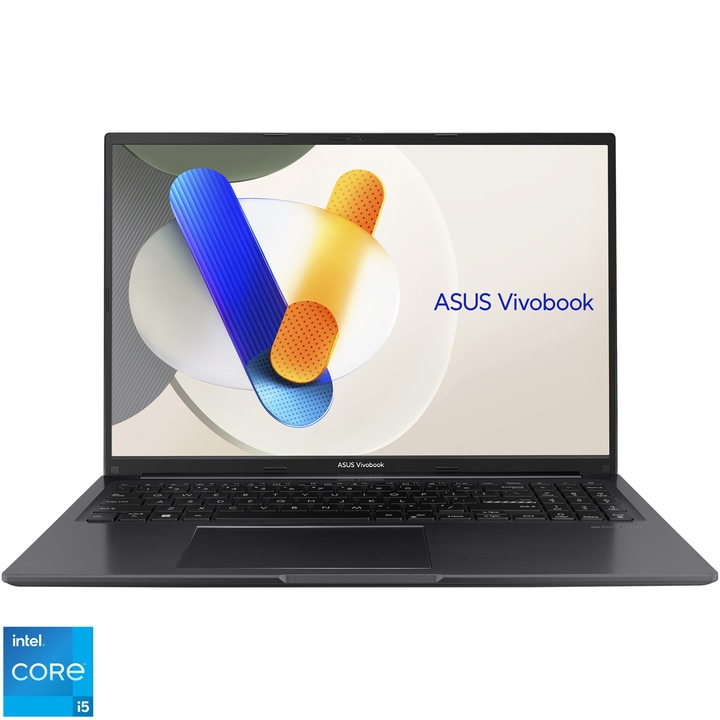 Laptop ASUS Vivobook 16 A1605VA cu procesor Intel® Core™ i5-13420H pana la 4.6GHz, 16'', WUXGA, IPS, 16GB DDR4 RAM, 1TB SSD, Intel® UHD Graphics, No OS, Indie Black