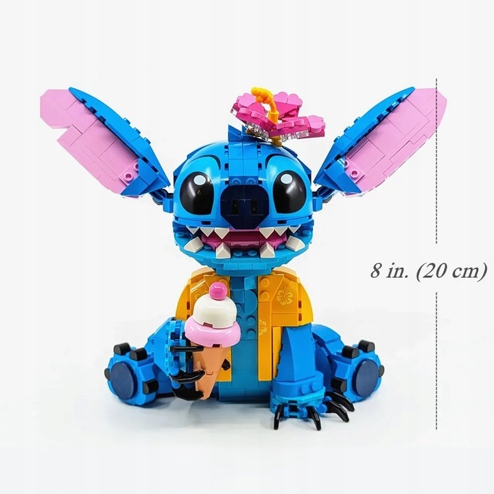 Set de constructie, 750 elemente, cu figurina Stitch, pentru copii, 7 ani+