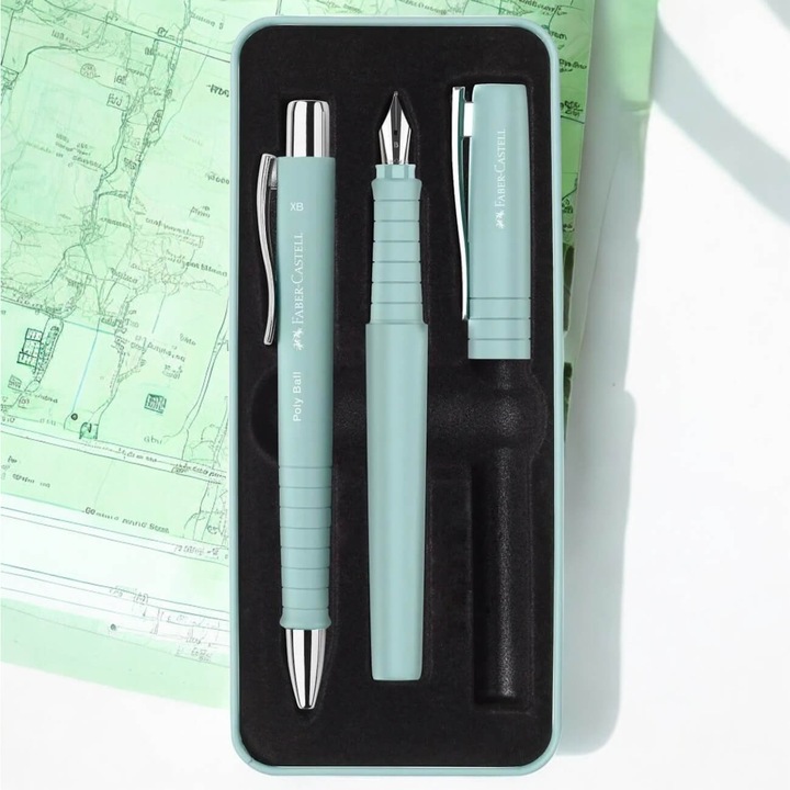 Faber-Castell B toll és XB Poly Blue Caribbean golyóstoll készlet