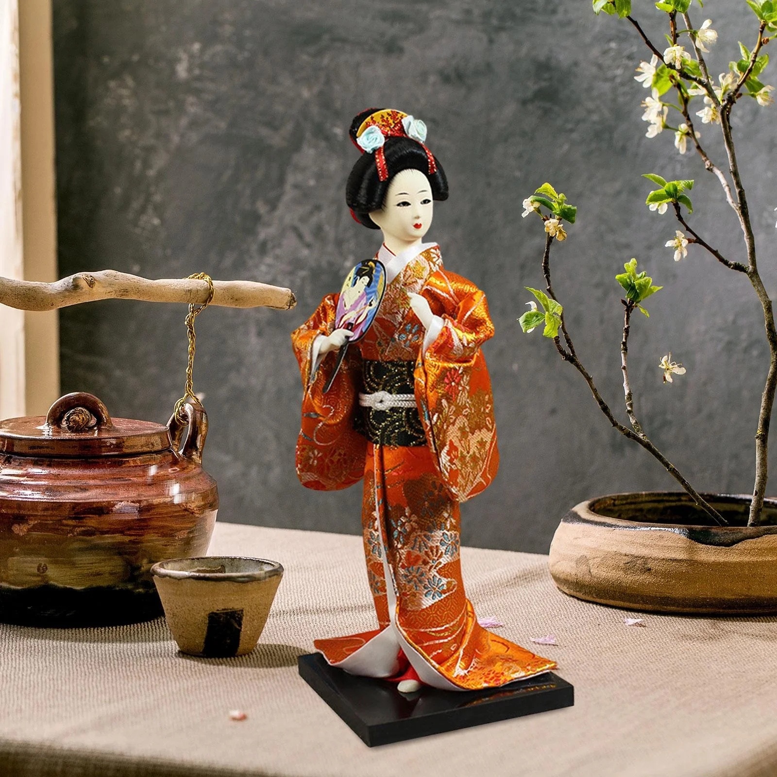 小物 JAPONISM Statueta, Geisha Japoneza cu kimono, Polipropilena, 9