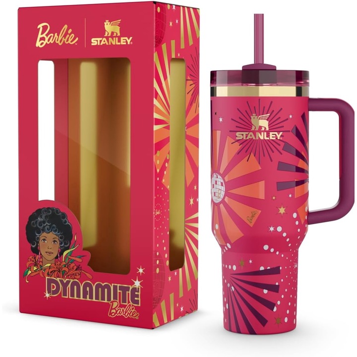 Термочаша Stanley Barbie 80s Dynamite Quencher, ефективна изолация, вместимост 1180 мл