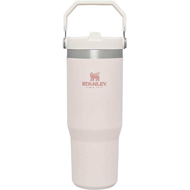 Термочаша Stanley Quencher, ефективна изолация, вместимост 887 мл, преносим, Бяло