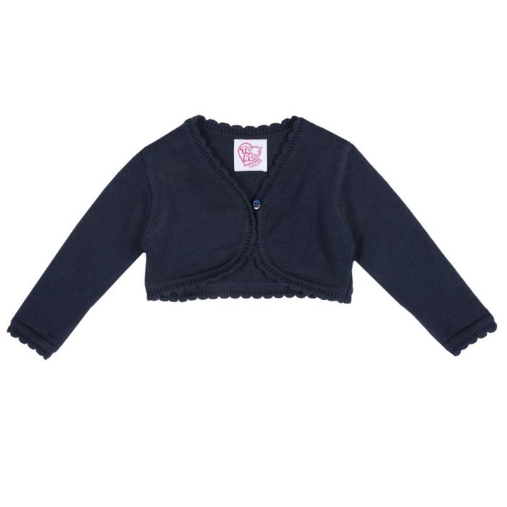 Chicco bolero lányoknak, pamut, sötétkék, hosszú ujjú, elegáns design