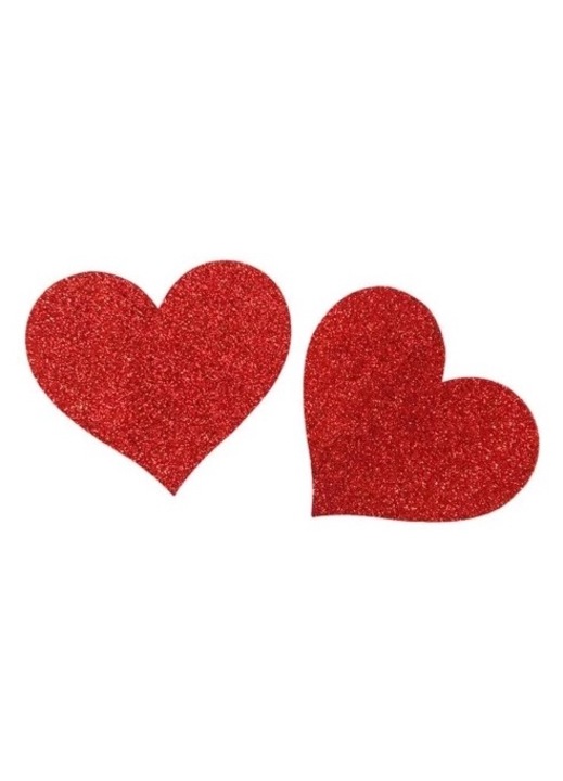 Costum sexy, Heart Red Glitter, accesorii sfarcuri, negru, One Size INTL