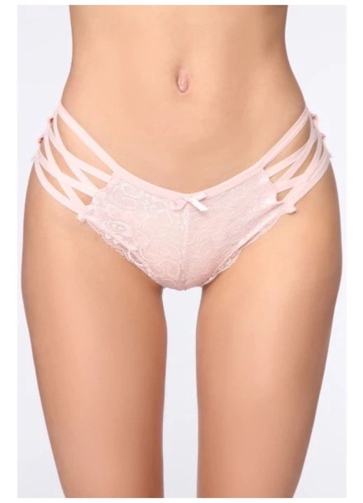 Slip sexy CrissCross, dantelat, negru, One Size INTL