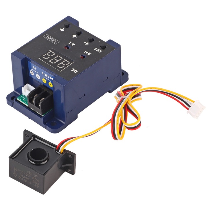 Ammeter digital DC Enforose SZD07, 0.3-50A, alarm de suprasarcina, 8-35V