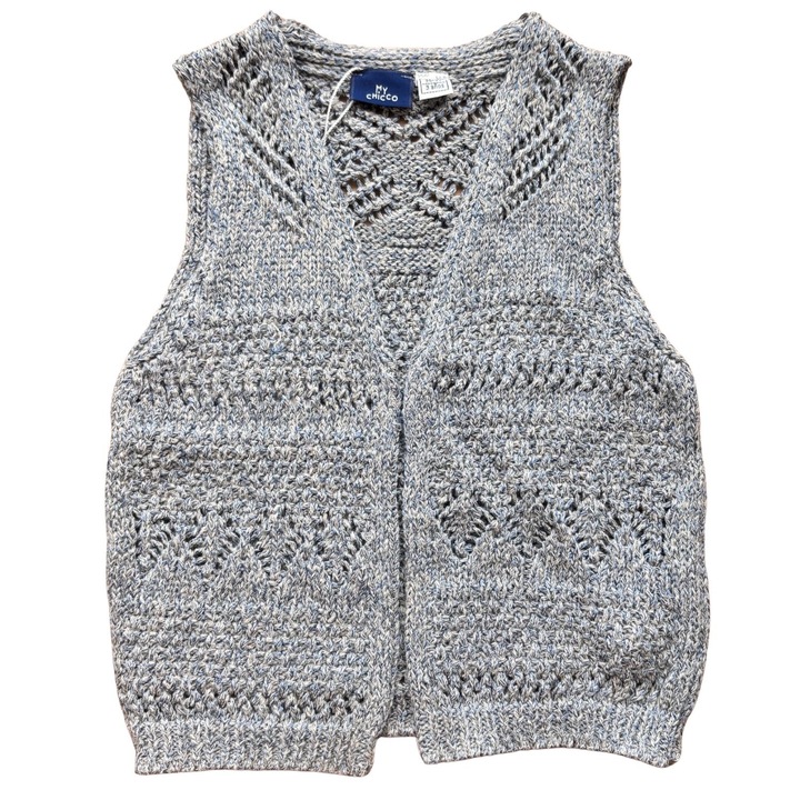 Vesta baieti Chicco, melange gri, bumbac si poliester, stil casual