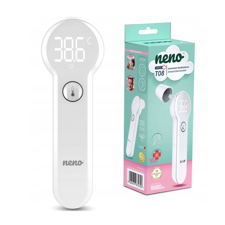 Neno Medic To8 érintésmentes hőmérő, infravörös, LCD kijelző, hordozható