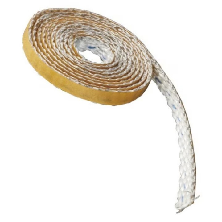 Banda adeziva, pentru atansare sobe si seminee, rezista la 350C°-550℃, Fibra de sticla, rezistenta la caldura si rezistenta la uzura, usor de instalat, utilizat pe scara larga, 2mm * 10mm * 2m